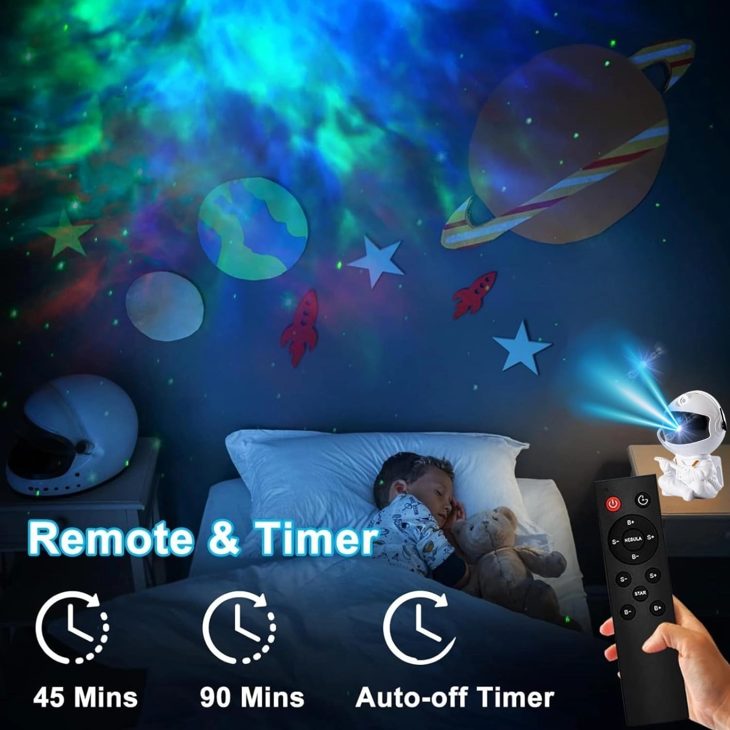 Astronaut Star Projector - Battery Powered Multicolor