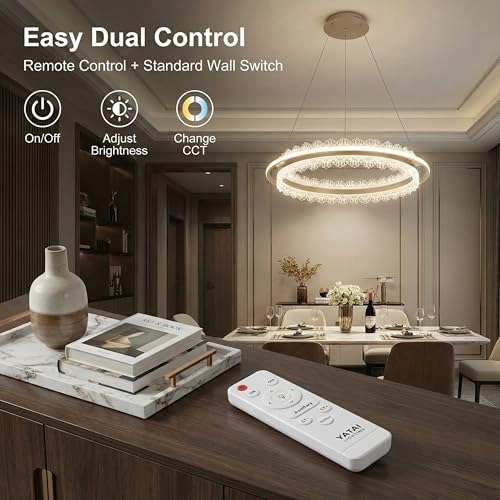 Single Ring LED Chandelier - 3000K-6000K Dimmable