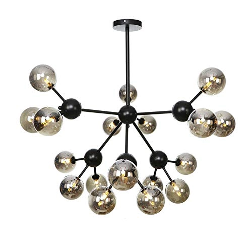 Magic Bean Molecular Chandelier - G4 LED 18 heads Black smoke-grey lampshade