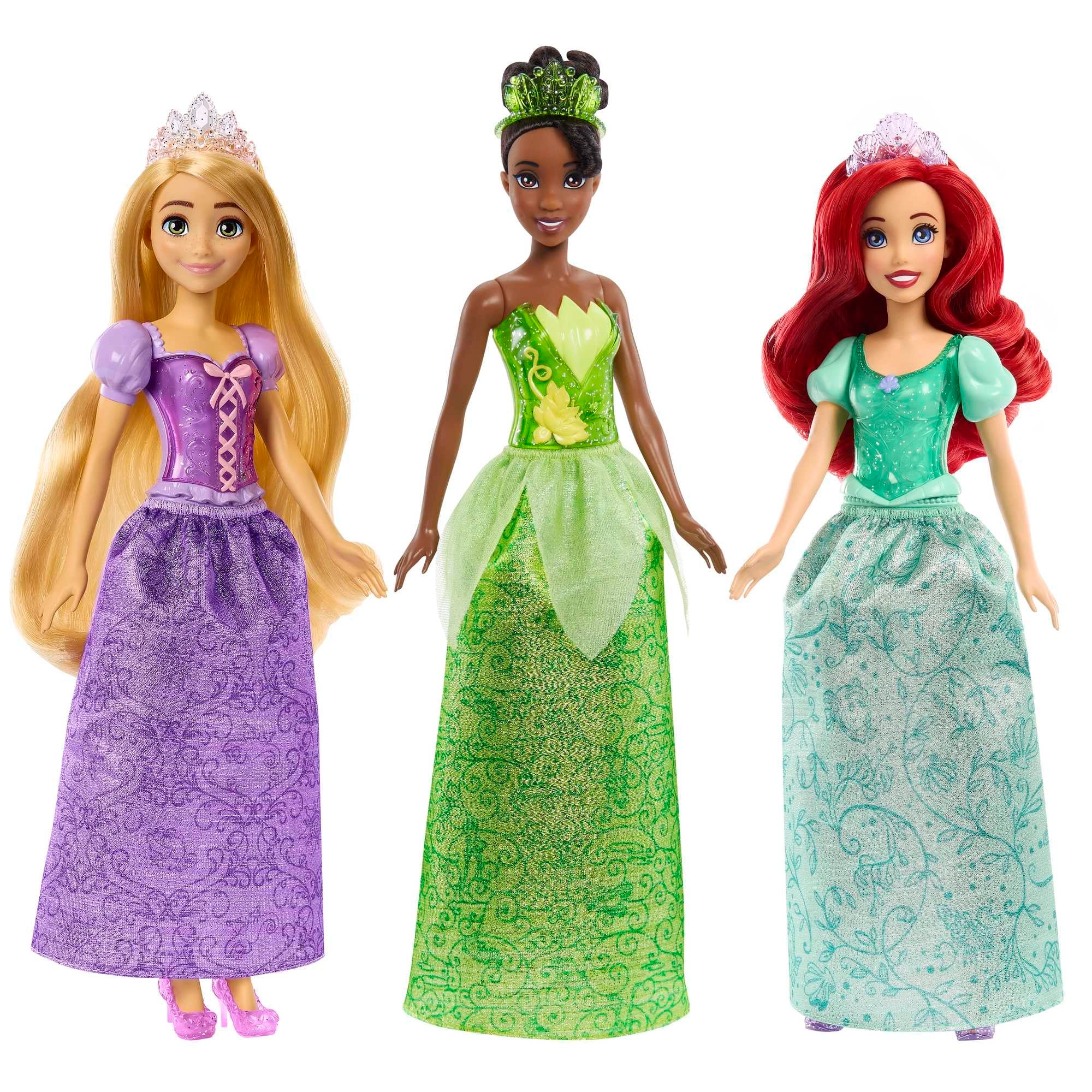 Mattel Tiana Fashion Doll + Rapunzel Fashion Doll + Arieleach Fashion Doll