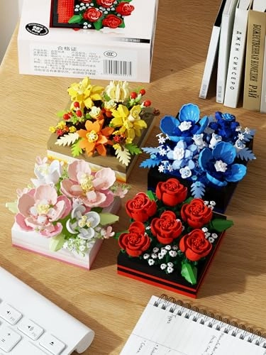 Mini Flower DIY Plant Building Blocks - 4 pcs Botanical