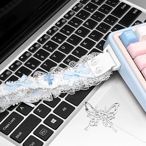 Custom Keyboard Straps - Blue White Lace