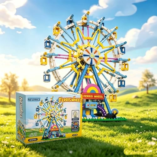 Rotating Ferris Wheel Building Kit - 1084pcs House Train