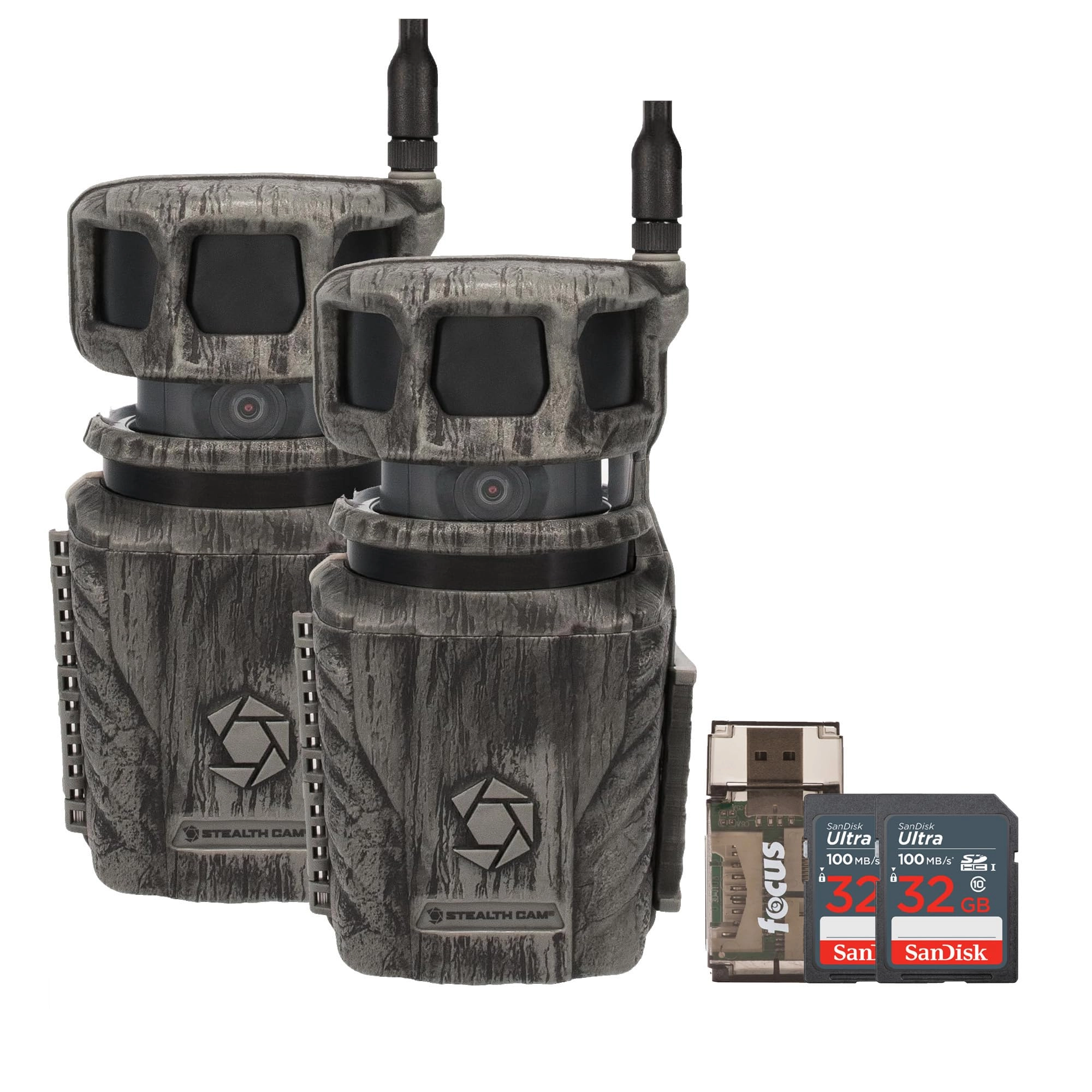 Stealth Cam Revolver 36MP - 360-Degree Cellular + Ultra SDHC UHS-I Memory Card - 32GB + High Speed Card Reader