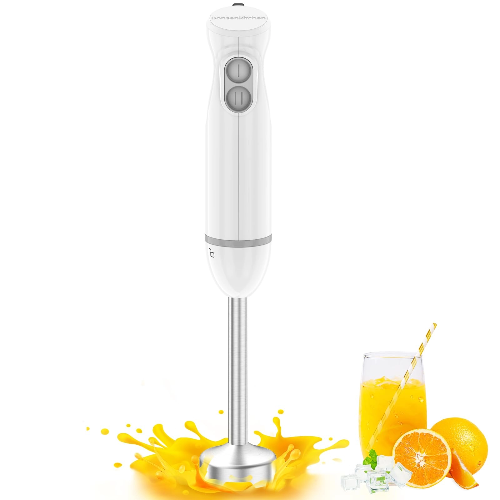 Bonsenkitchen Hand Blender - 2-Speed Portable Stick