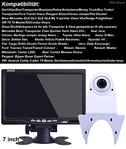 Brake Light Reversing Camera + Rear View Mirror Monitor - Night vision 628 x 586 pixels