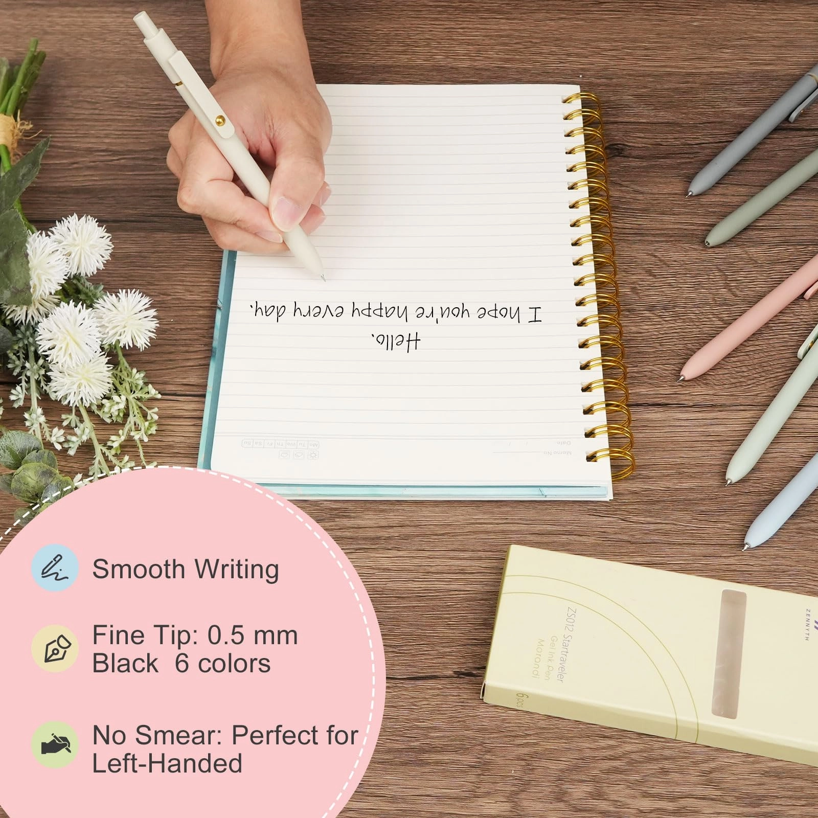 Gel Pens - 6 Pcs 0.5mm