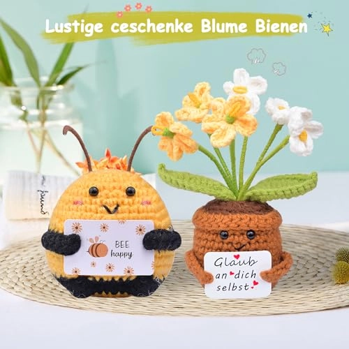 Pocket Hug Bee 8.5 cm + Sunflowers Lucky Charm 15 cm