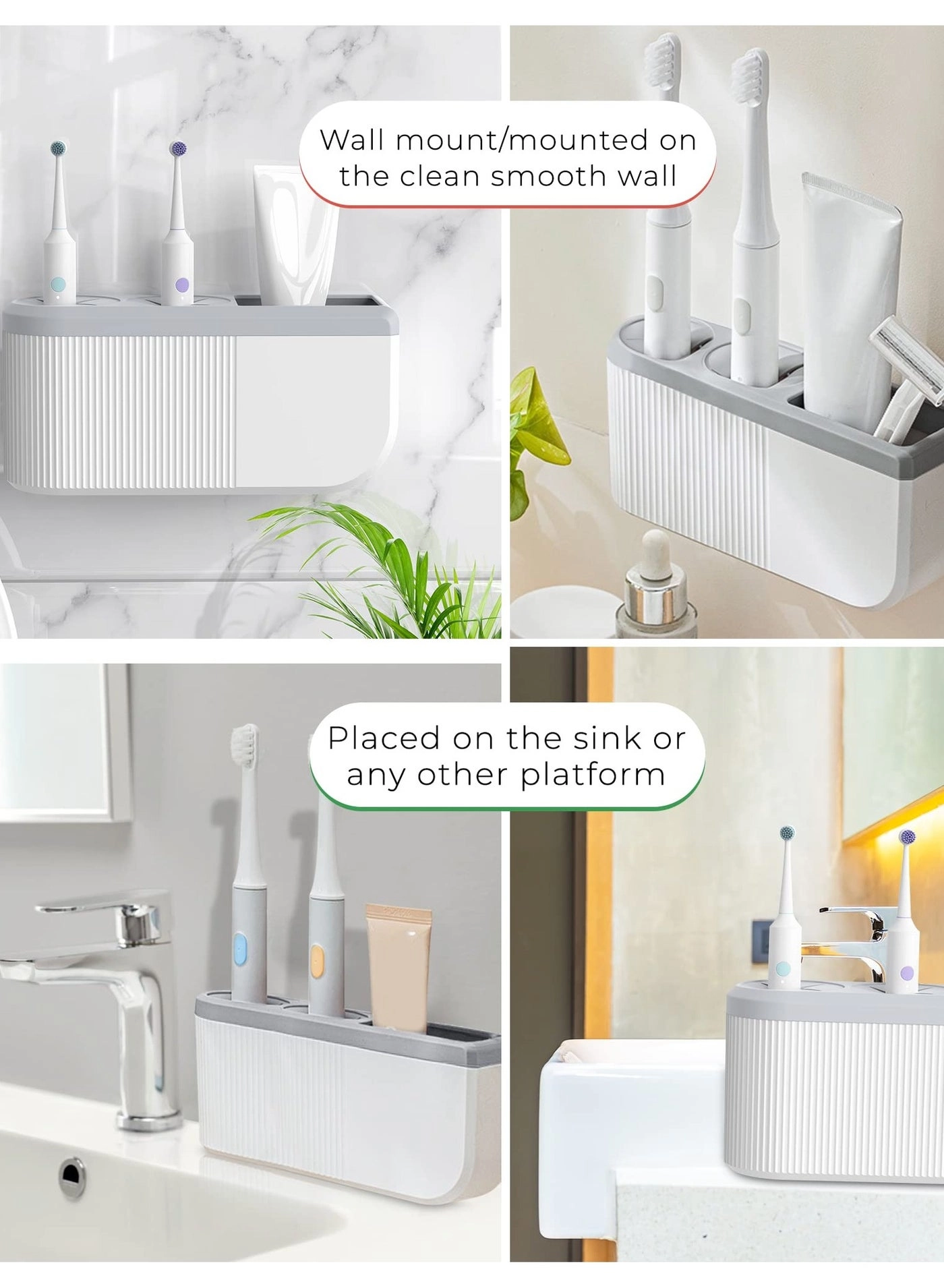 Electric Toothbrush Holder - Wall Mounted Pack