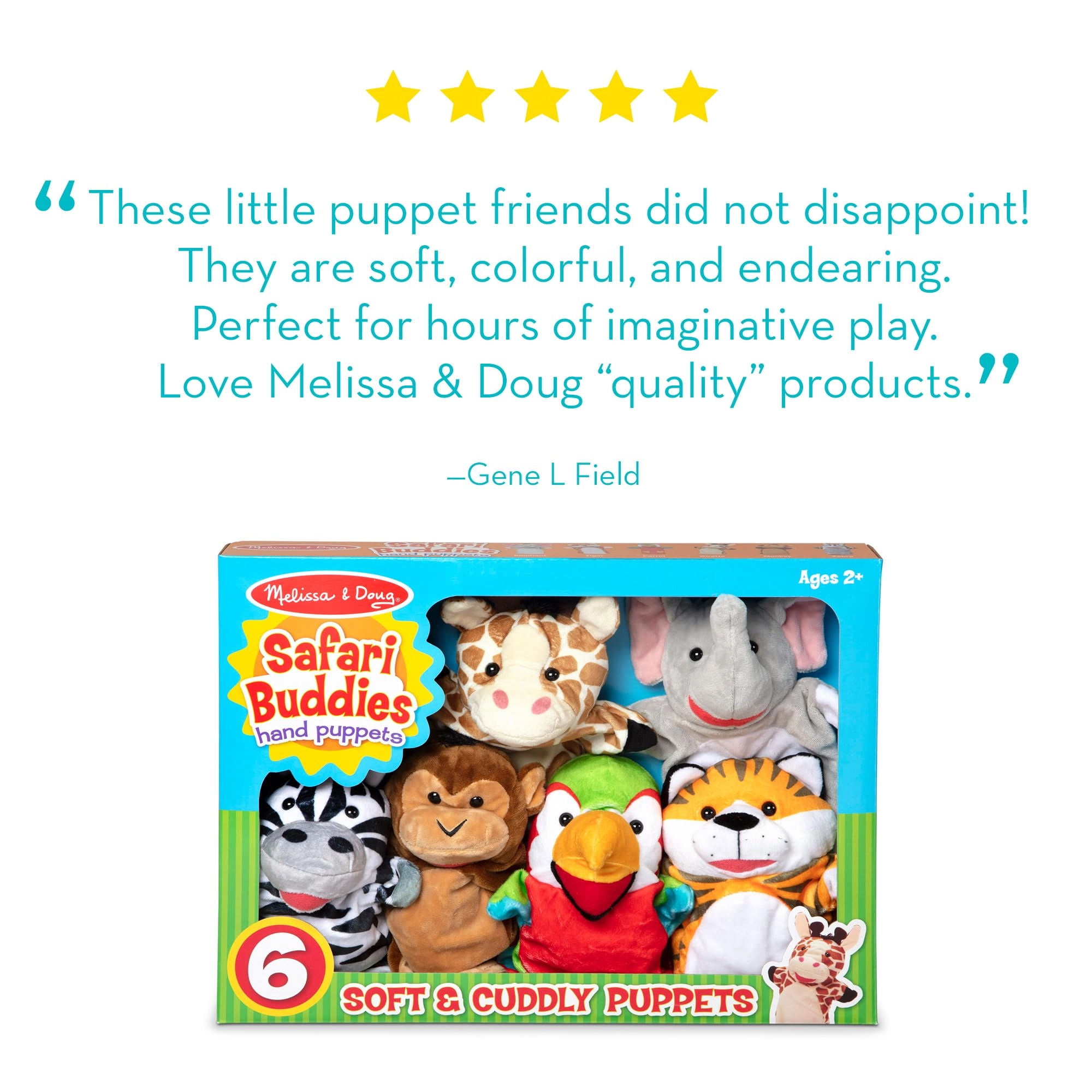 Safari Buddies - Hand Puppets 6 Pieces