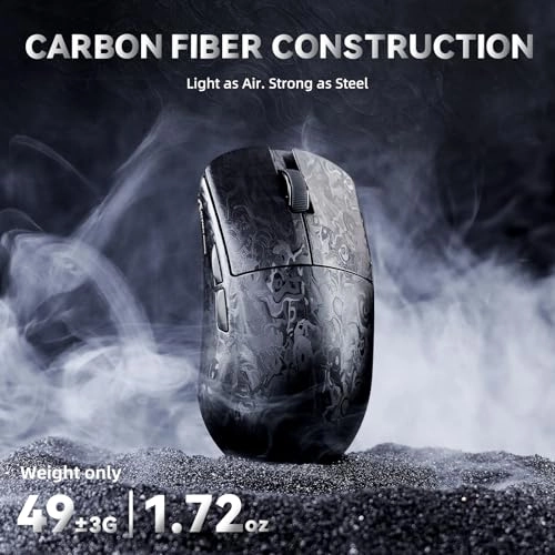 R5Ultra 8K Carbon Fiber Gaming Mouse - 2.4G Wireless Bluetooth USB