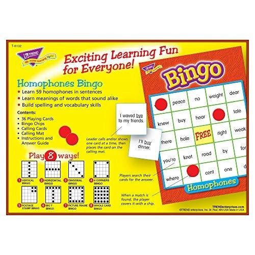 Homophones Bingo