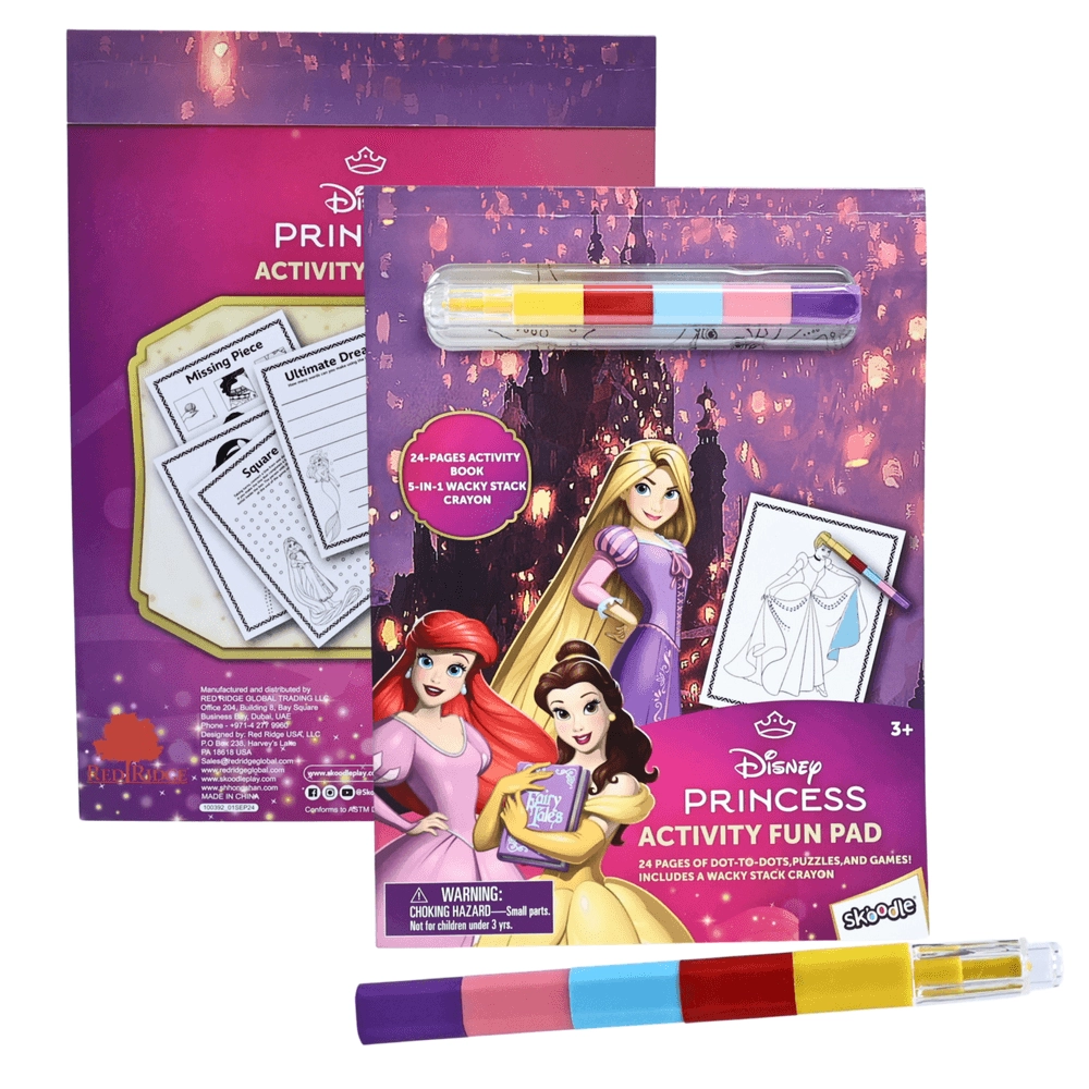 Princess Activity Fun Pad - 5-in-1 Stackable Crayon