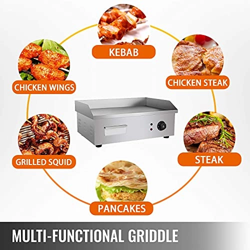 Electric Griddle - Stainless Steel Countertop Commercial