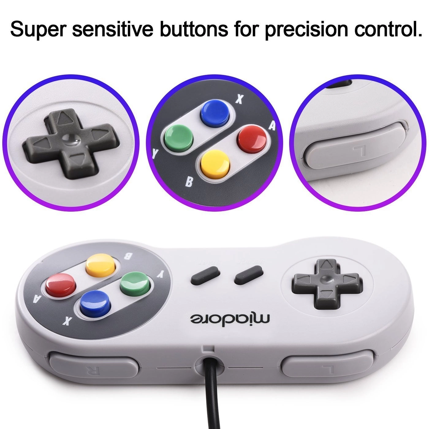 SNES USB Classic Gamepad - Windows PC MAC Linux Retropie Raspberry Pi 3 Pack