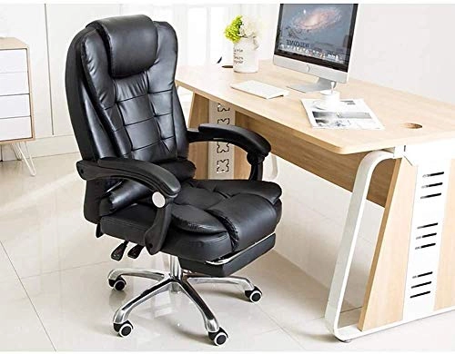 Desk Chair - PU Leather Brown High Back