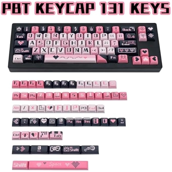 PBT KEYCAPS - 140 Keys Pink MAO Profile