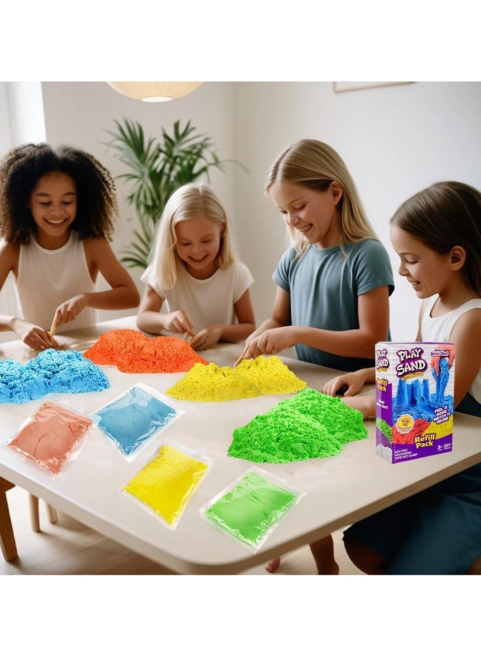 Magical & Moldable Play Sand Refill Pack - 4 Colors 250g per pack