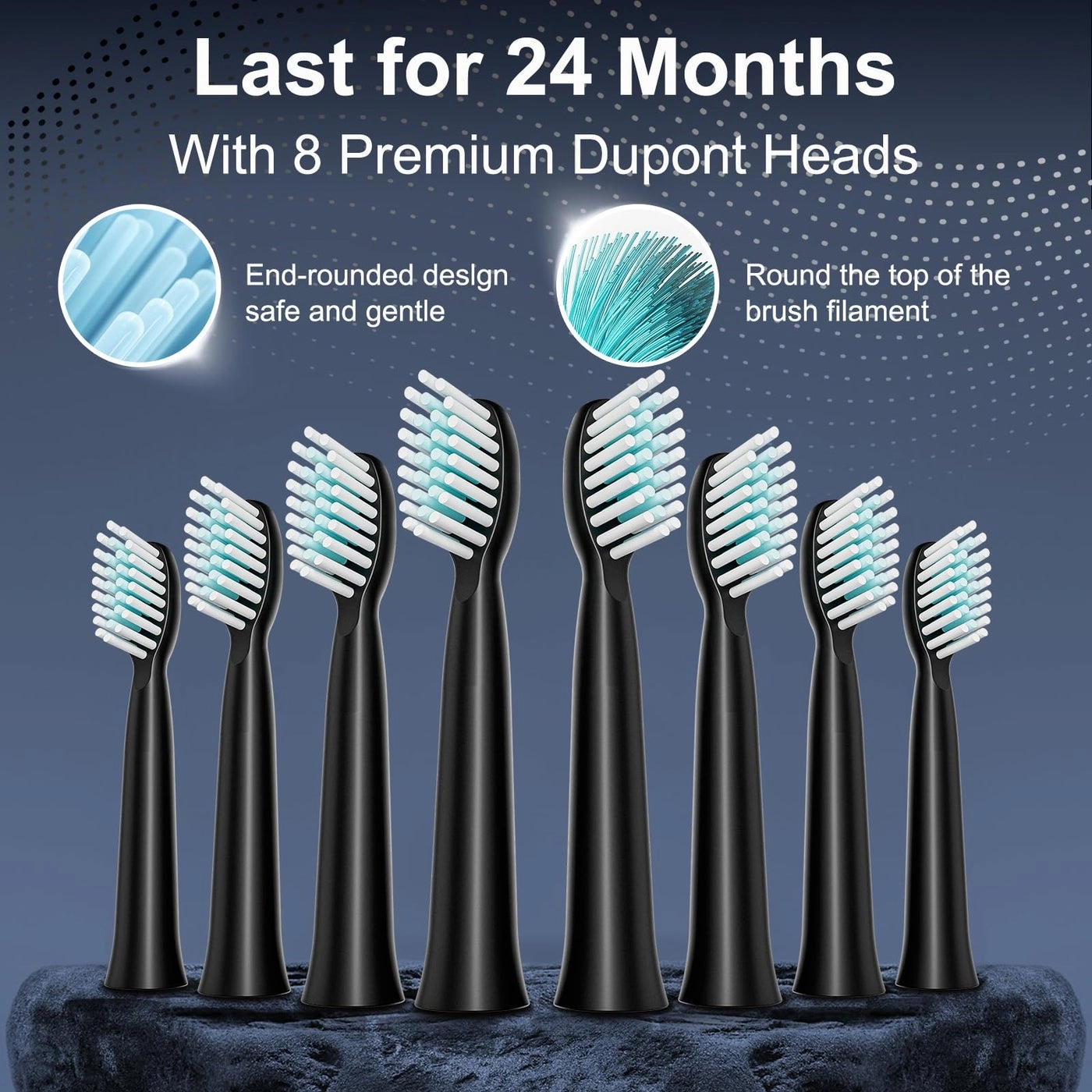 Rechargeable Electric Toothbrush - 8 Brush Heads 100 Day Battery Life