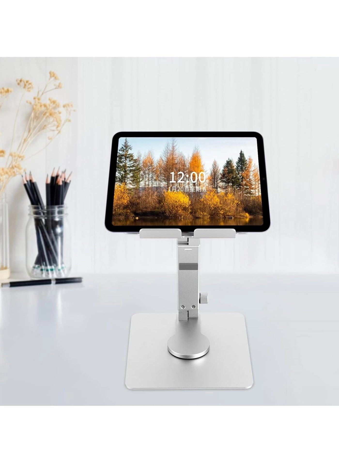 Foldable Laptop Stand - Enhanced Tablet Holder Bright Silver