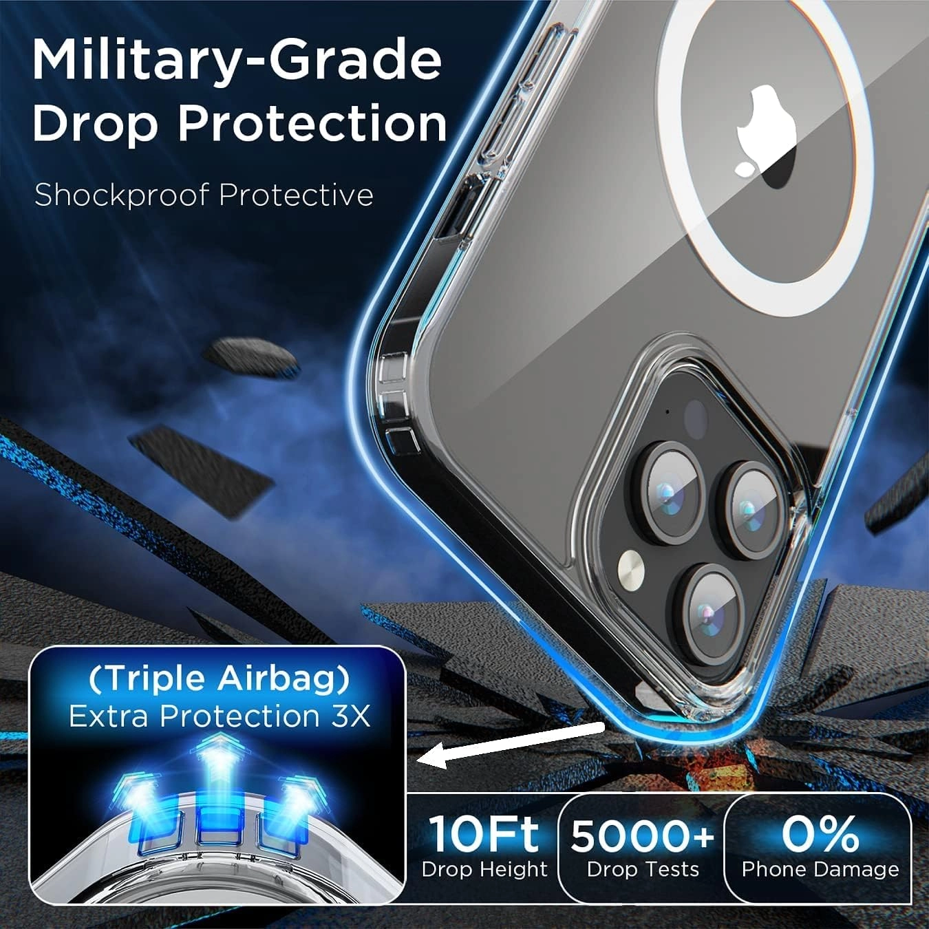 Clear Case with Screen Protector for iPhone 14 Pro