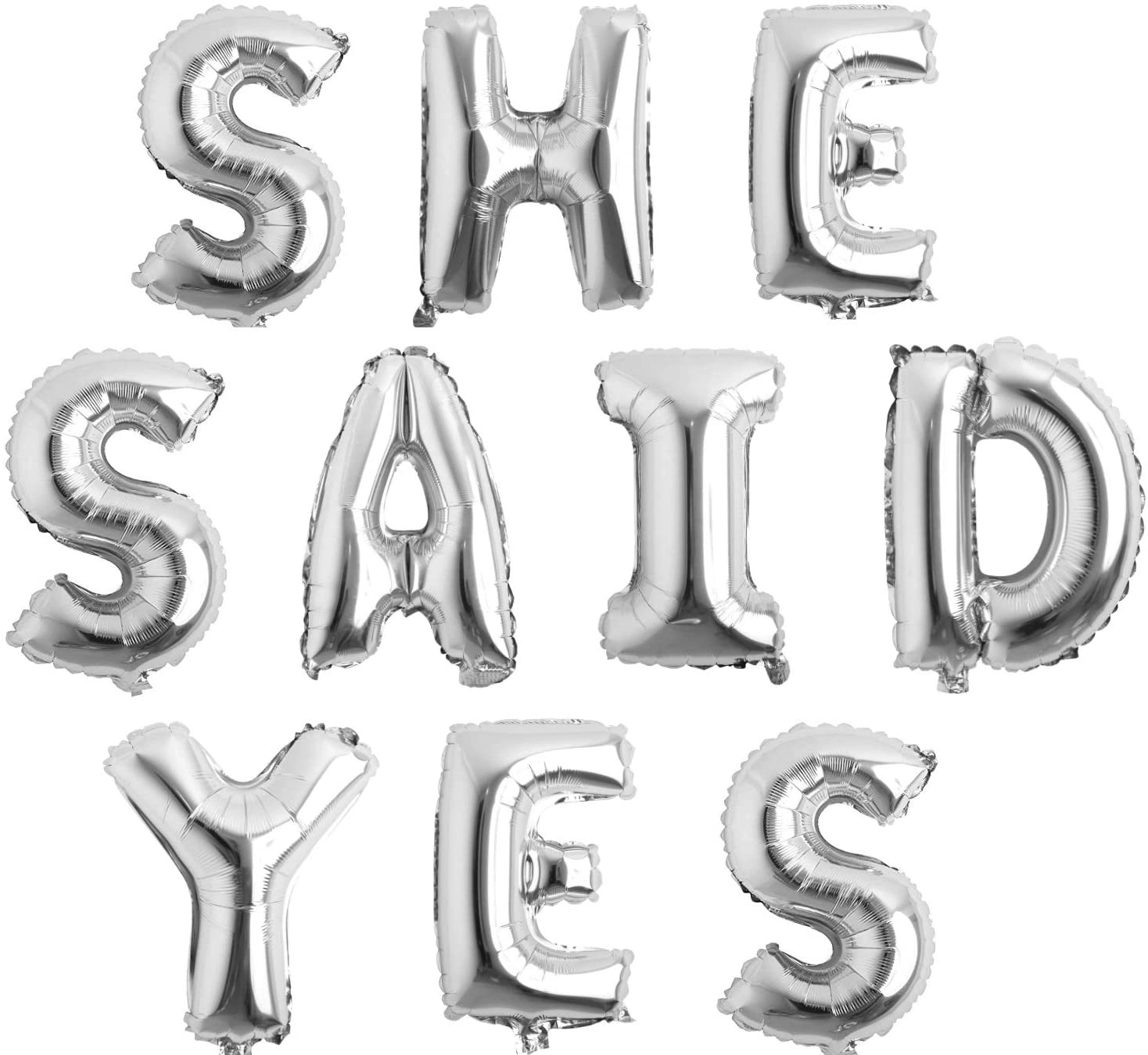 Party Time Trading LLC SHE SAID YES Letter Foil Balloon Set - 16inches Gold