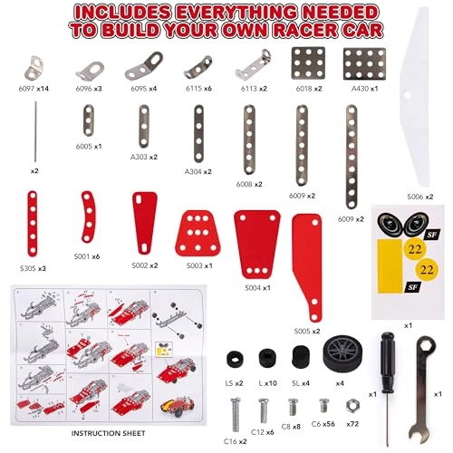 Metal Model Car Building Kit - 230 pcs