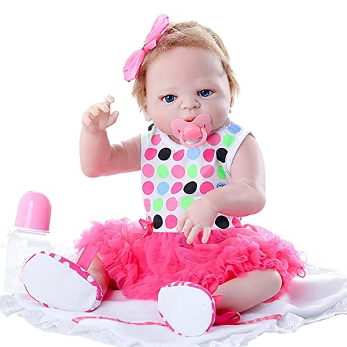 Reborn Baby Doll - 22 Inch Soft Vinyl Blonde Blue Eyes