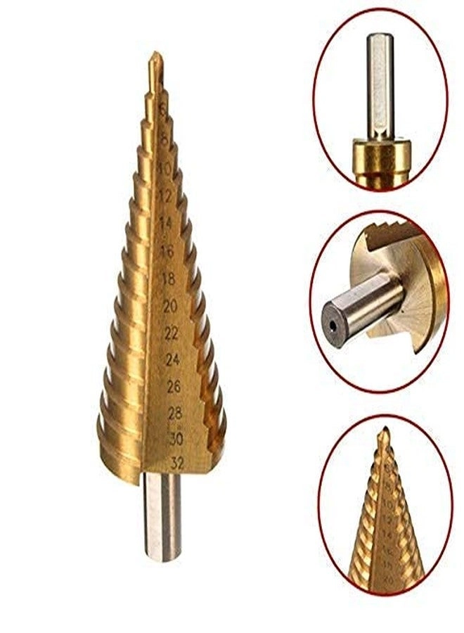 Step Cone Drill Bit - HSS Steel Titanium 4-32mm