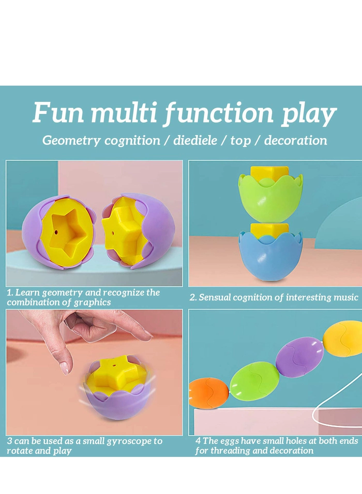 Color Shape Matching Eggs Set - 6 pieces