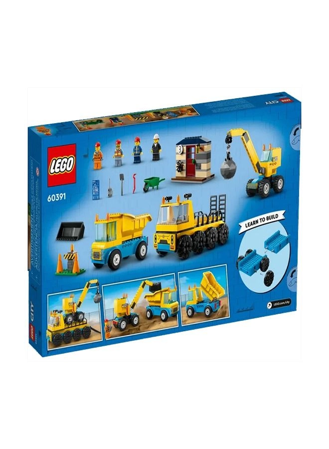 LEGO City Construction Trucks And Wrecking Ball Crane (60391)