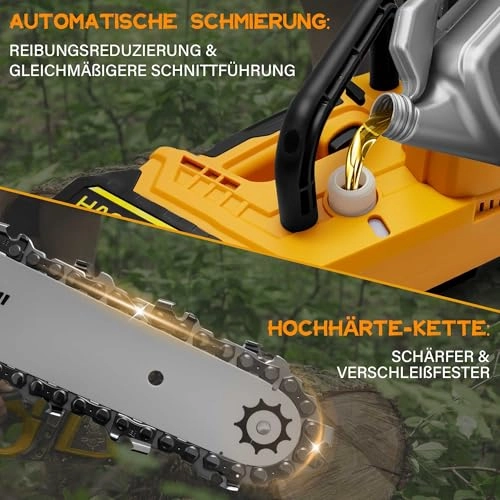 Battery Chainsaw - 12 Inch Brushless 2 Chains