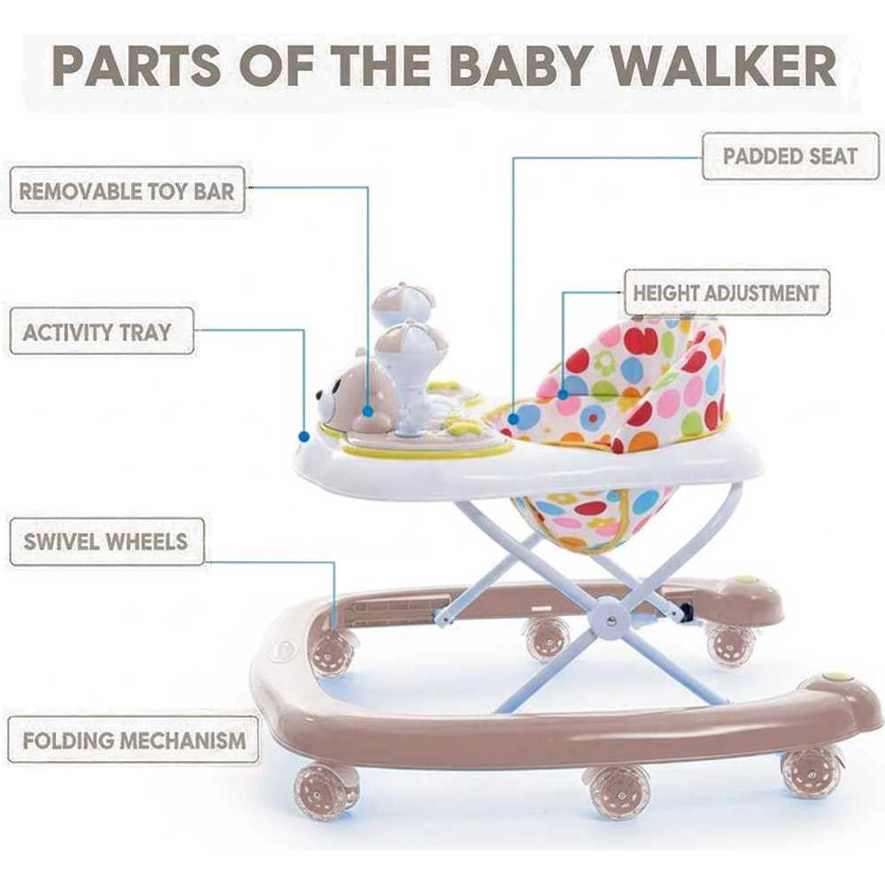 Baby Walker - Coffee + Head Protection Pillow - Blue