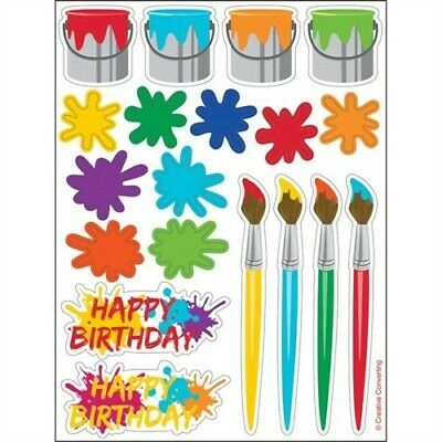 CREATIVE CONVERTING Art Party 4 Value Stickers - 6in X 4.5in
