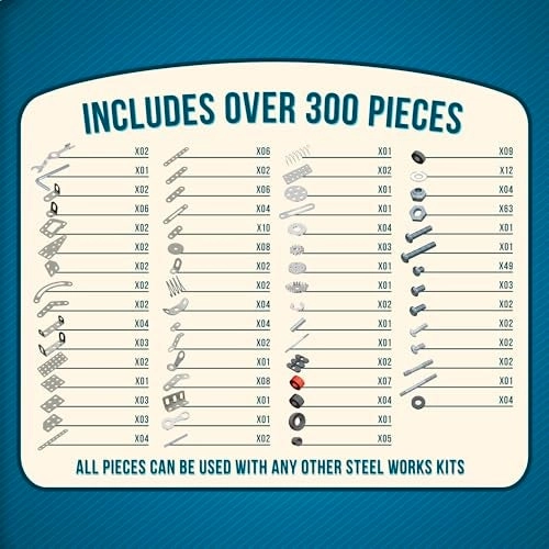 Steel Works - 10-in-1 300 pcs for ages 8+ with Tools