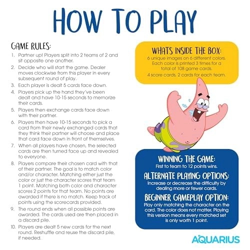 SpongeBob SquarePants Memory Master - Card Game