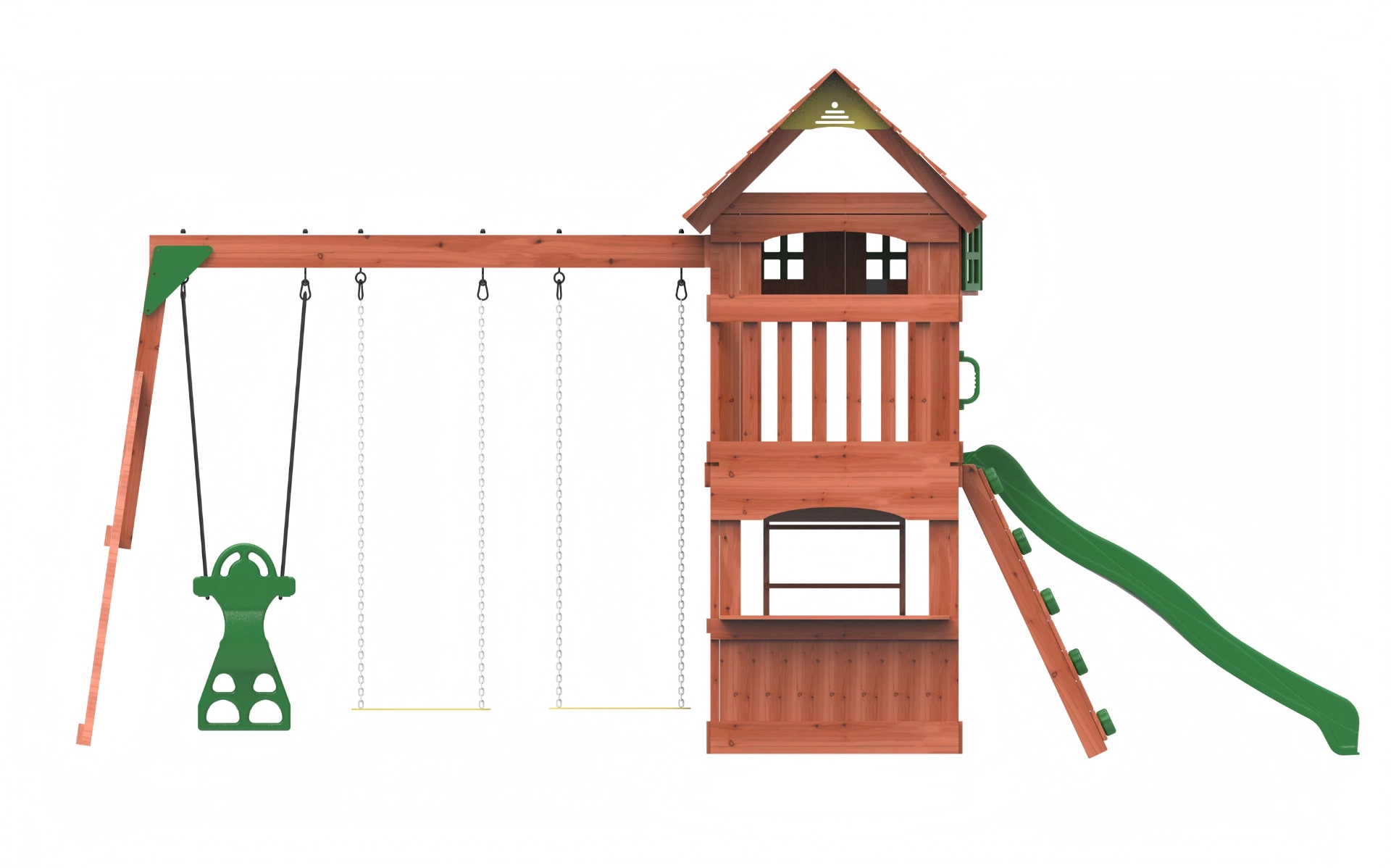 Playful peaks Swing Set - 18 L x 8 W x 10 H ft 2-12 years