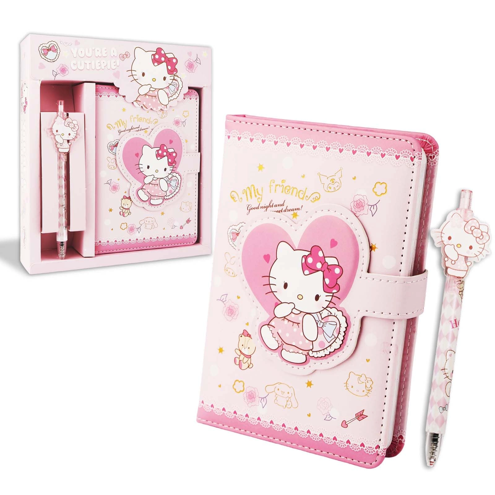 Dekewe Ki-tty Diary Book - PU Leather + Ball-point Pen