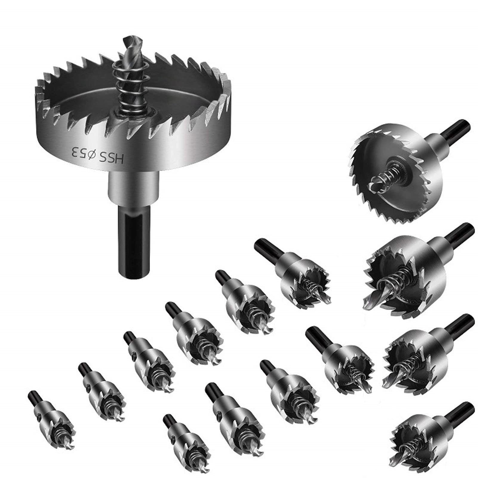 Morelian Drill Bit Hole Saws - 15pcs High Speed Steel