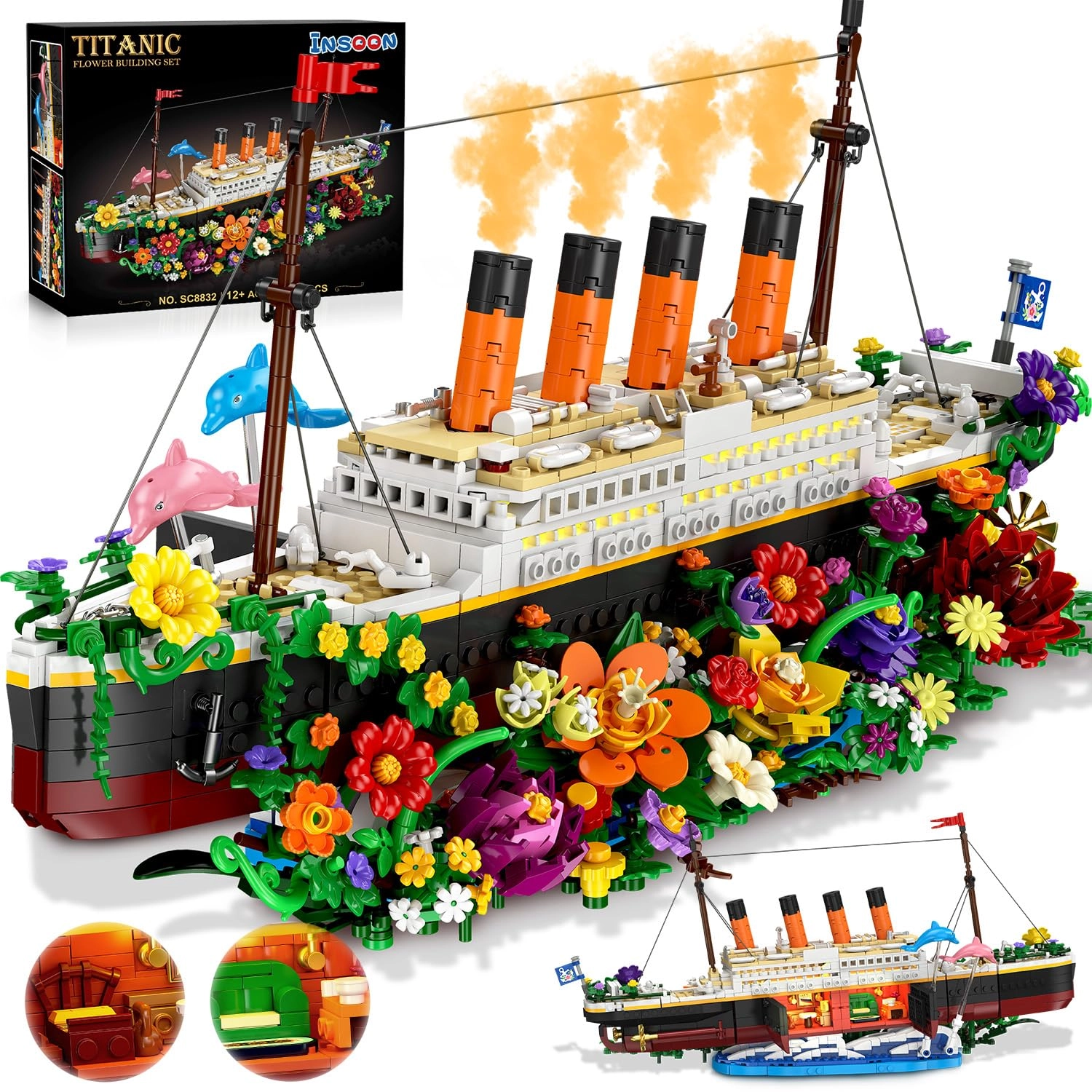 INSOON Flowers Titanic - 1860 Pieces with Light
