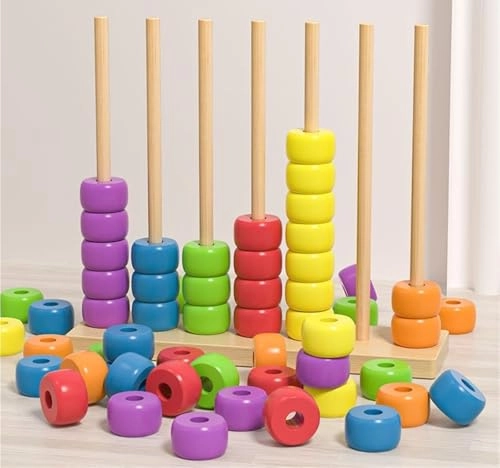 Color Matching Stacking Puzzle (THUCHENYUC) - 60 pcs