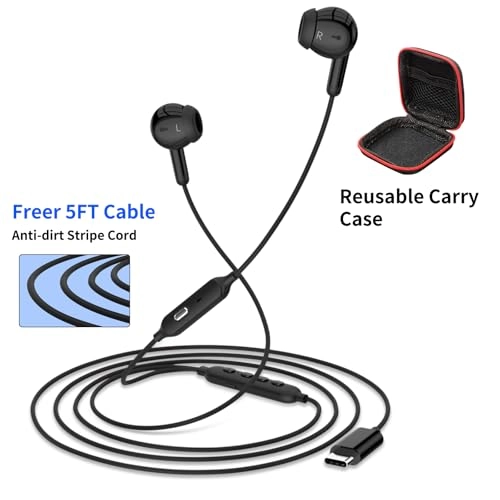 USB C Headphones Wired Earbud