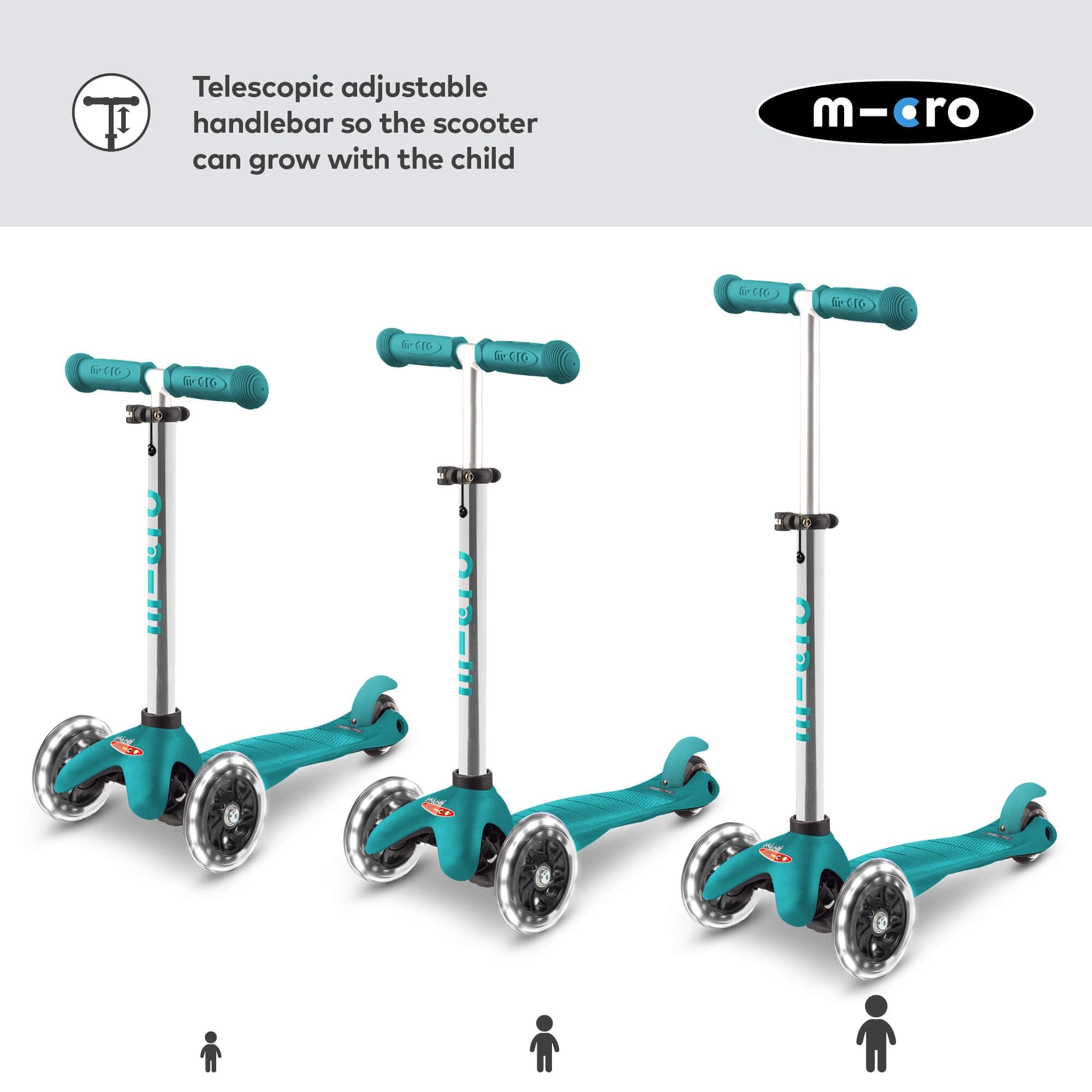 Mini Plus 3-Wheel Kick Scooter – 120/85 mm LED