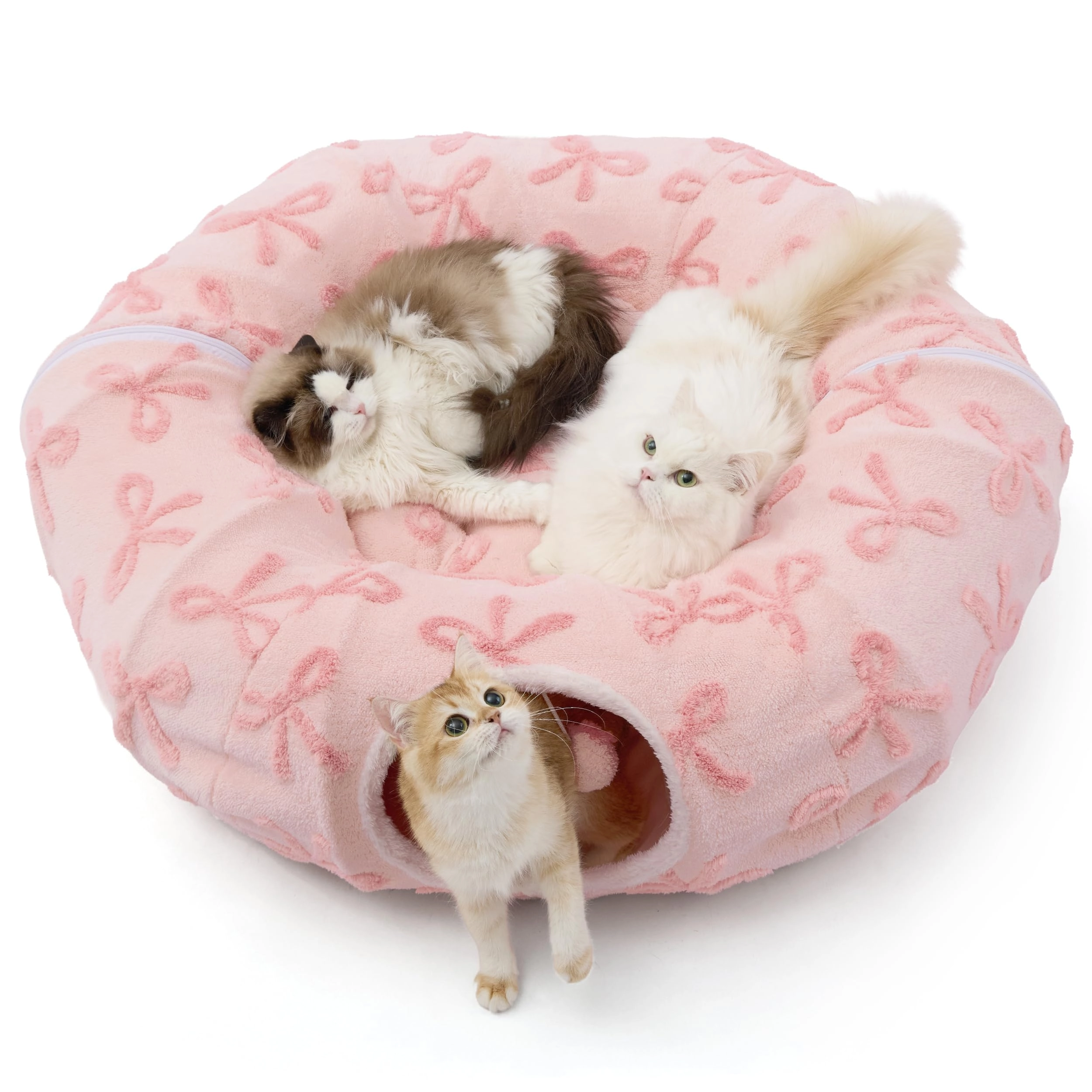 Bedsure Comfy Pet Cat Tunnel Bed - 100.3L x 100.3W x 25.4H centimeters Polyester