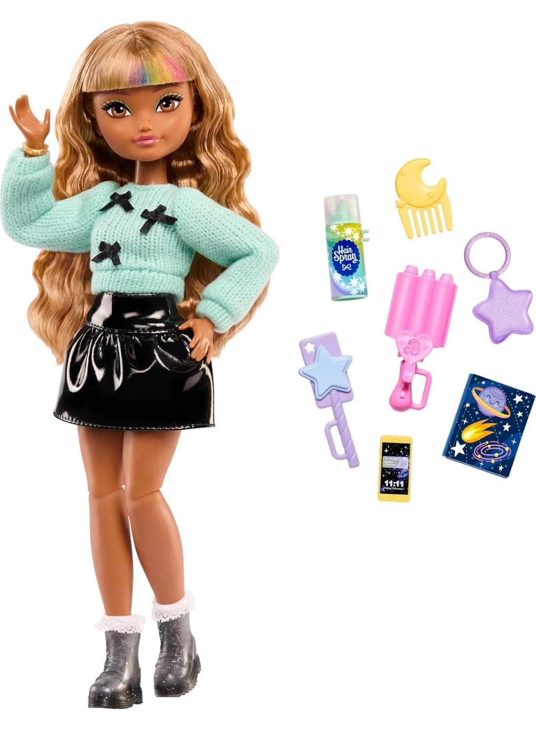 Zia Fashion Doll - Dream Besties 7 Accessories Wavy Brown Hair Ages 4+