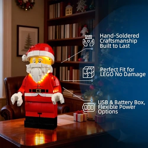 LED Light for LEGO 40820 Minifigures Up-Scaled Santa Minifigure Model - Plastic