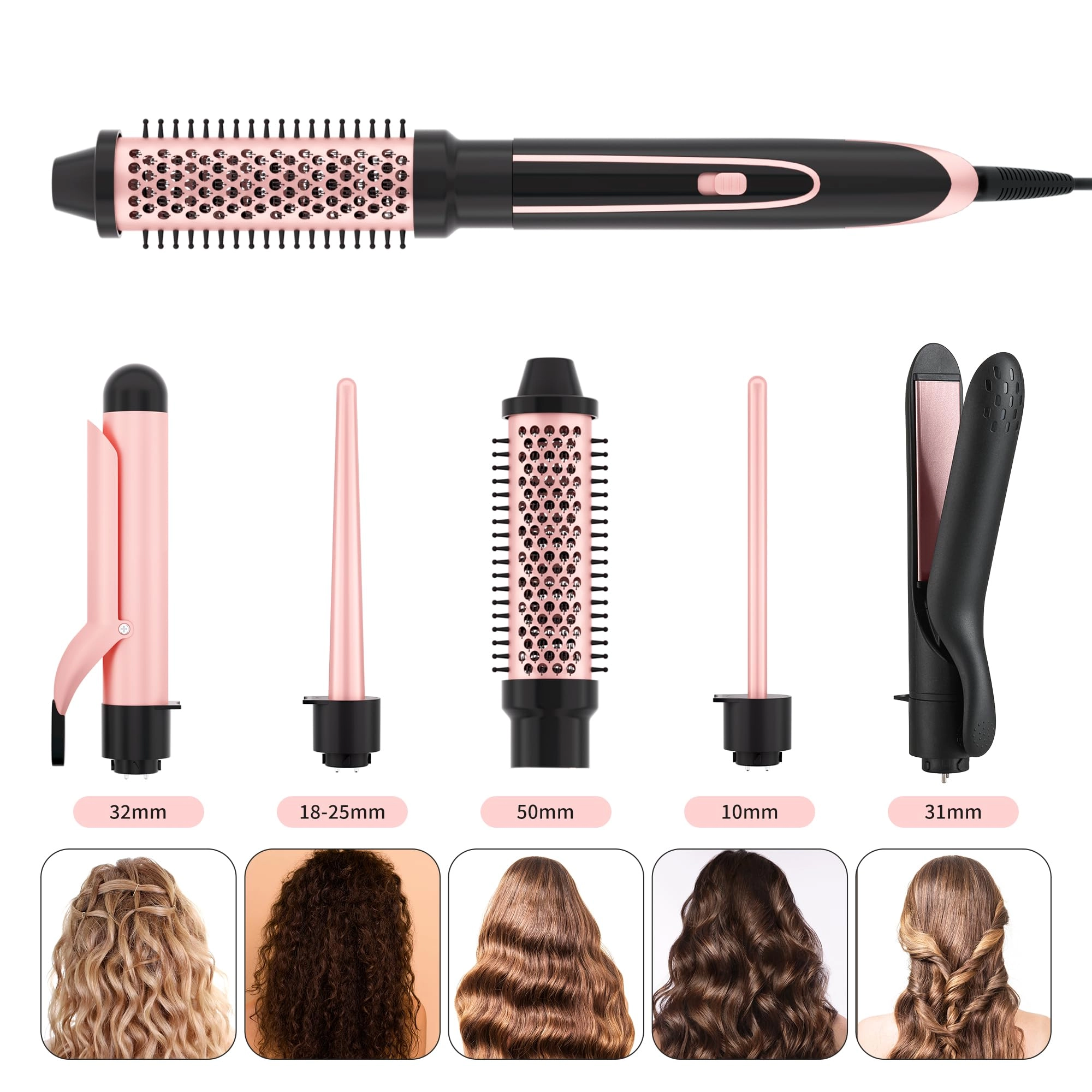 5-in-1 Curling Iron - 1.49inch 0.35"-1.25"