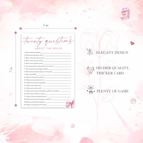Bridal Shower Bingo - 25 pieces Unisex-Adults