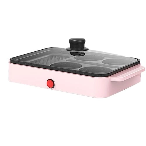 Electric Frying Pan - Pink 1000W Divided