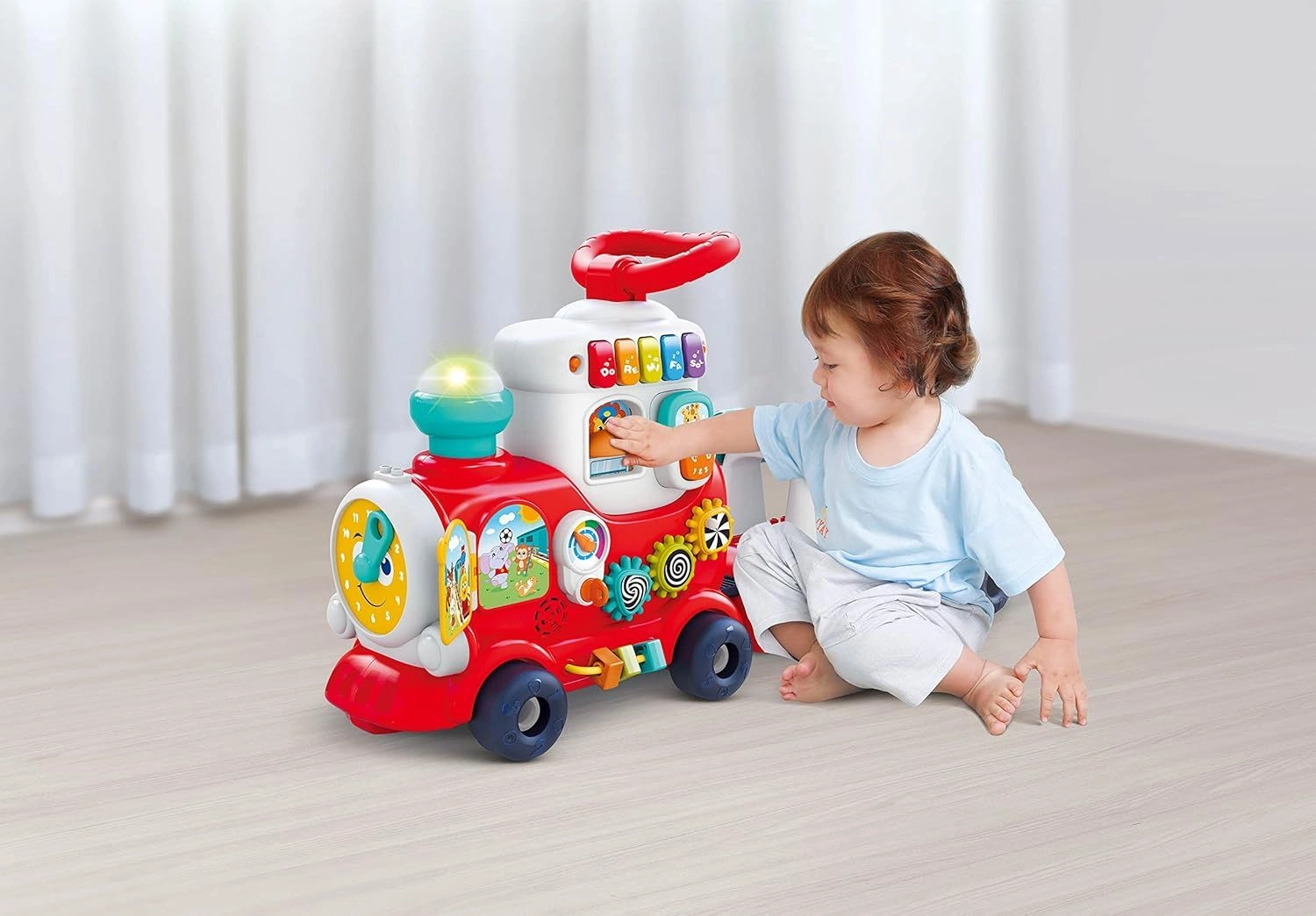 Push Walker And Ride On Learning Train - 12 months+ Multi Colour